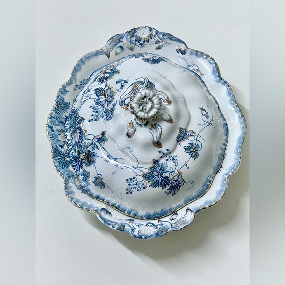 Other - c. 1880s Antique JOHN MADDOCK & SONS Virginia Gold Trim Lidded Vegetable Bowl